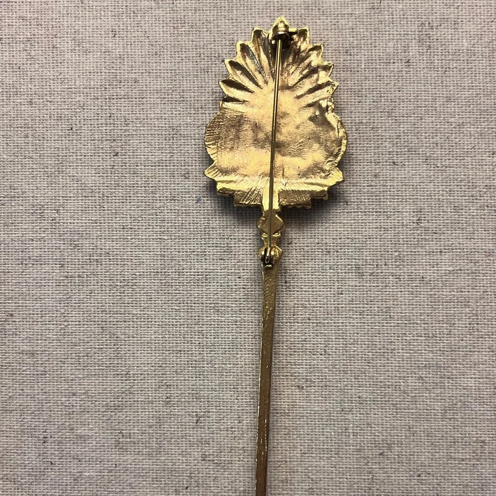 ✨ Unique Vintage Gold & Green Brooch - Picture 6 of 7